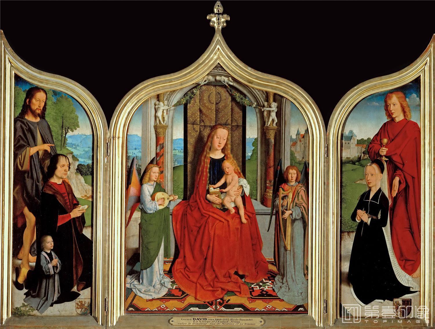 油画-卢浮宫-Gerard DavidTriptych of the Sedano Family-0721